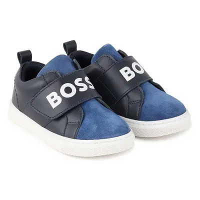 Kojenecké kožené sneakers boty BOSS tmavomodrá barva, J51342 99276210