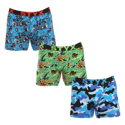 3PACK pánské boxerky Styx long art sportovní guma vícebarevné 99549954