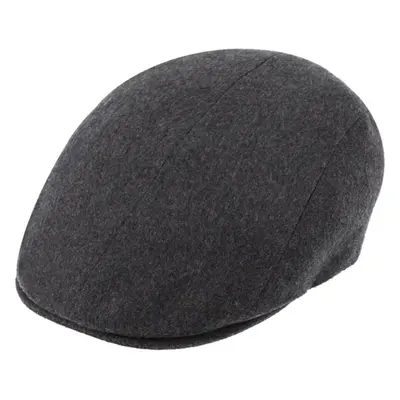 Luxusní šedá kašmírová bekovka od Fiebig - Driver cap Cashmere 86371223