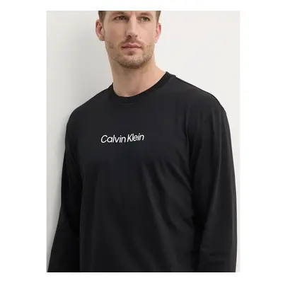 Bavlněné tričko s dlouhým rukávem Calvin Klein černá barva, s potiskem 99440338