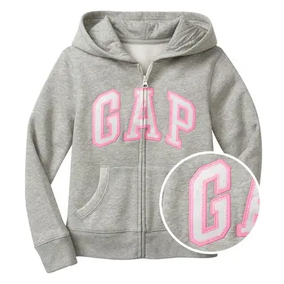 Šedá holčičí dětská mikina GAP Logo zip hoodie 92885950