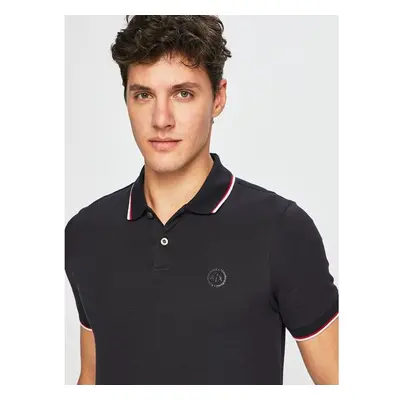 Bavlněné polo tričko Armani Exchange tmavomodrá barva, hladké, 8NZF75 68060082