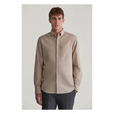 KOŠILE GANT REG FLANNEL MELANGE SHIRT DRY SAND 99365169