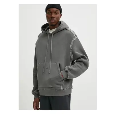 Bavlněná mikina A-COLD-WALL* Facade Hoodie pánská, šedá barva, s 99952983