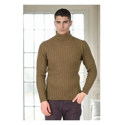 19295 Dewberry Turtleneck Mens Sweater-Khaki 99796550