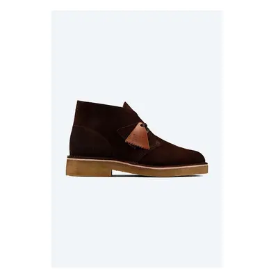 Semišové kotníkové boty Clarks Originals Desert Boot hnědá barva, 84011135