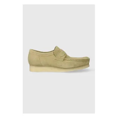 Semišové mokasíny Clarks Originals Wallabee Loafer pánské, béžová 90865409