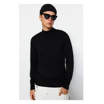 Trendyol Black Slim Fit Cotton Half Turtleneck 100% Cotton Basic 93810390