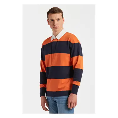 POLOKOŠILE GANT BLOCK STRIPE RUGGER PUMPKIN ORANGE 77162702