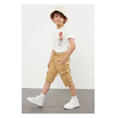 Trendyol Beige Boys Pocket Elastic Waist Woven Shorts 99793271