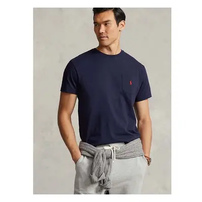 Bavlněné tričko Polo Ralph Lauren tmavomodrá barva, 710707095 99824813