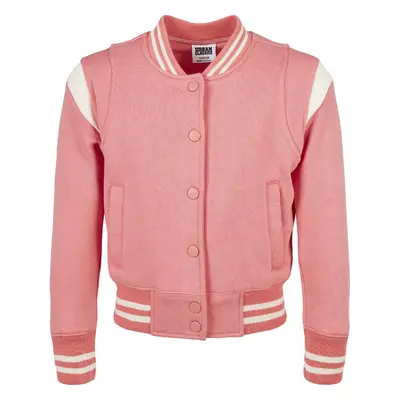 Urban Classics Dívčí inset College Sweat Jacket palepink/whitesand 91337162