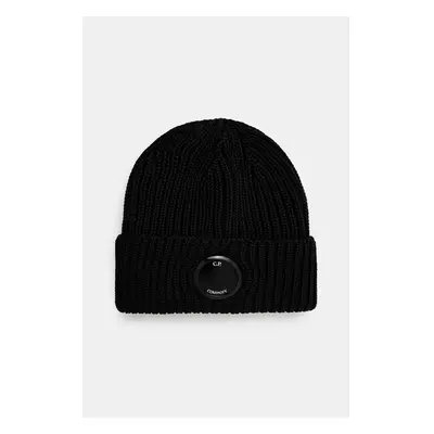 Vlněná čepice C.P. Company Extra Fine Merino Wool Goggle Beanie černá 99543135