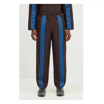 Kalhoty adidas Originals Club TrackPant pánské, hnědá barva, vzorované 100028159