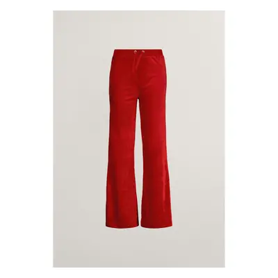 TEPLÁKY GANT STRAIGHT LEG VELOUR PANTS RUBY RED 99978175