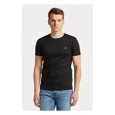 TRIČKO GANT SLIM MERCERIZED SS T-SHIRT BLACK3 76936396