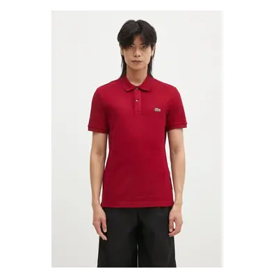 Bavlněné polo tričko Lacoste vínová barva, PH4012-001 84019819