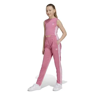 Dětské tepláky adidas Originals SST TP OPEN HEM růžová barva, s 99800876