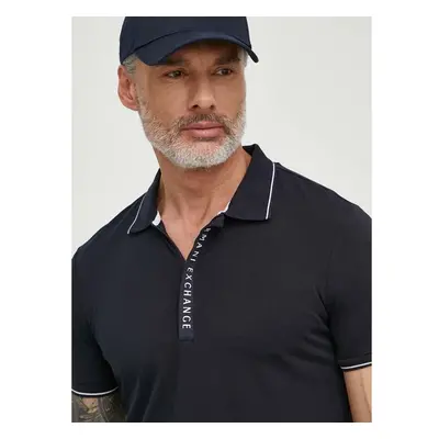 Polo tričko Armani Exchange tmavomodrá barva, s potiskem, 8NZF71 ZJH2Z 51500656