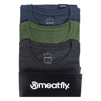 Meatfly balení pánských triček Basic Multipack Charcoal Heather/Olive 62082361