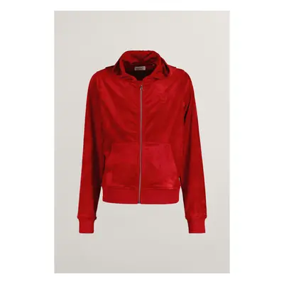 MIKINA GANT VELOUR ZIP HOODIE RUBY RED 98997633