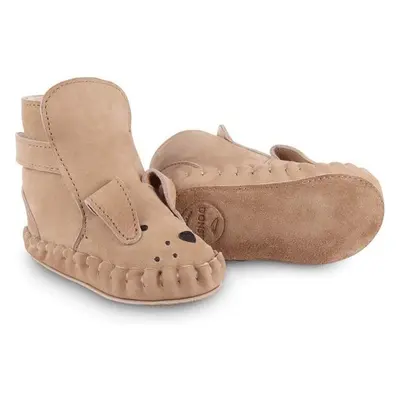 Kojenecké kožené boty Donsje Kapi Classic Booties Dog béžová barva, 99019418