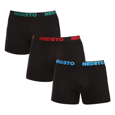 3PACK pánské boxerky Nedeto černé (3NB003b) 90392860