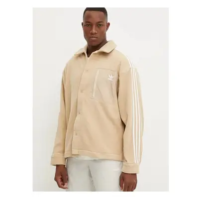 Fleecová mikina adidas Originals béžová barva, s aplikací, IX5219 100235440