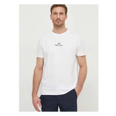 Bavlněné tričko Polo Ralph Lauren bílá barva, 710936585 89035711