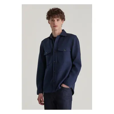 KOŠILE GANT WOOL BLEND OVERSHIRT EVENING BLUE 99943929