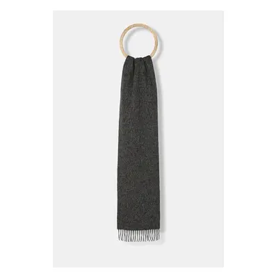 Vlněná šála Norse Projects Moon Lambswool Scarf šedá barva, s aplikací 100028286