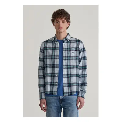 KOŠILE GANT REG FLANNEL PLAID SHIRT FRESH BLUE 99365179