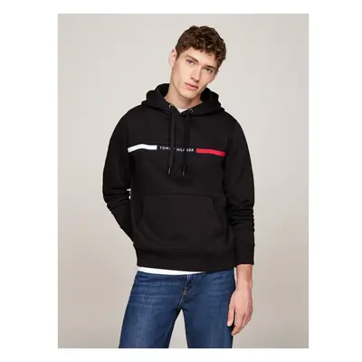 Tommy Hilfiger Crew Neck Logo Panel Hoodie BLK 99245650