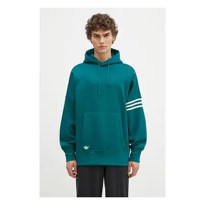 Mikina adidas Originals Neuclassics C Hoodie pánská, zelená barva, s 99543174