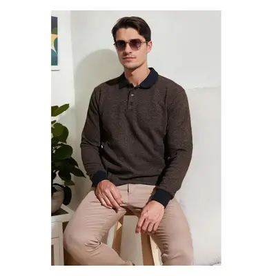 77856 Dewberry Polo Neck Mens Sweater-CAMEL 99789021