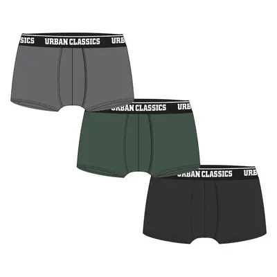 Urban Classics Boxerky 3-balení šedé+tmavězelené+černé 89518703