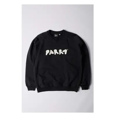 Bavlněná mikina by Parra Blob Logo Crew Neck Sweatshirt černá barva, s 100028294