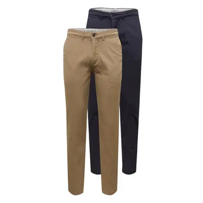 JACK & JONES Chino kalhoty JJIMacro JJDave béžová / tmavě modrá 62256845