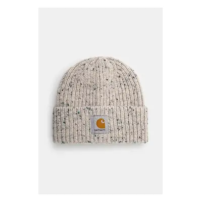 Čepice Carhartt WIP Anglistic Beanie béžová barva, z husté pleteniny, 99543107