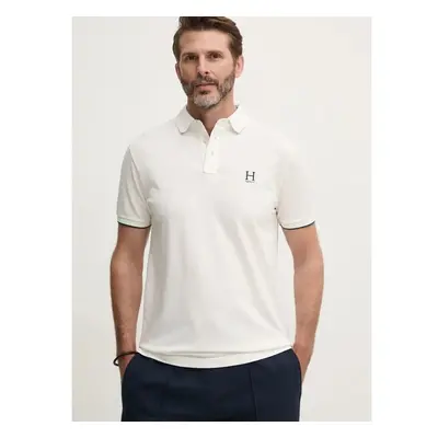 Bavlněné polo tričko Hackett London bílá barva, s aplikací, HM563354 99953358