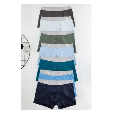 Trendyol 7-Pack Plain/Patterned Cotton Boxer 99387613