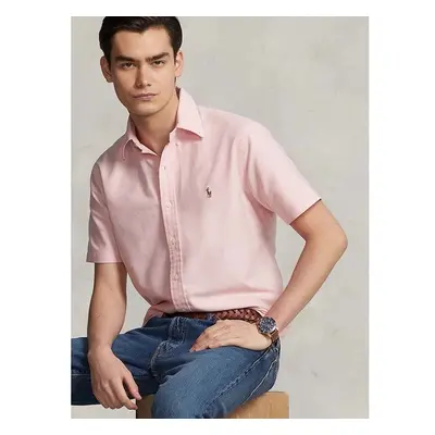 Bavlněná košile Polo Ralph Lauren růžová barva, regular, s límečkem 92835105