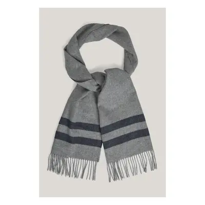 ŠÁLA GANT MERINO WOOL STRIPED WOVEN SCARF GREY MELANGE 99405537