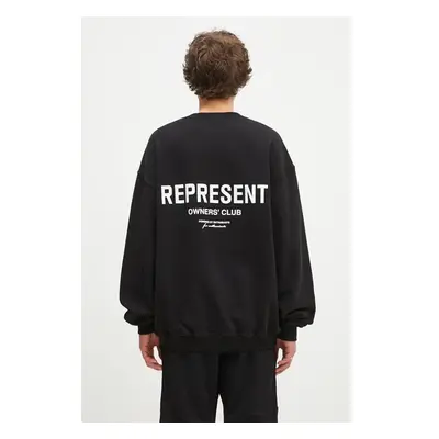 Bavlněná mikina Represent Represent Owners Club Sweater pánská, černá 99543313