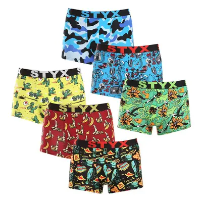 6PACK pánské boxerky Styx art sportovní guma vícebarevné (6G13198780) 100203792