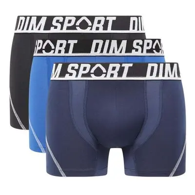 Sada tří pánských boxerek v černé a modré barvě DIM SPORT MICROFIBRE 83779730