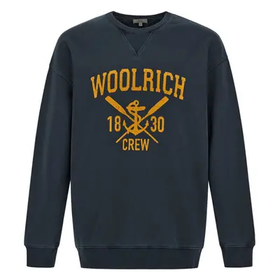 MIKINA WOOLRICH NAVY LOGO CREWNECK 90266635