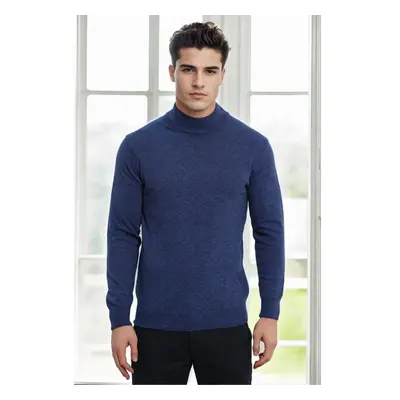 64721 Dewberry Half Turtleneck Woolen Mens Knit Sweater-INDIGO 100262614