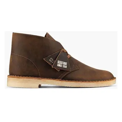 Kožené polobotky Clarks Originals Desert Boot pánské, hnědá barva, 84011202