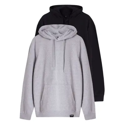 Trendyol Black-Grey 2-Pack Regular/Normal Cut Hooded Fleece/Warm 99790076